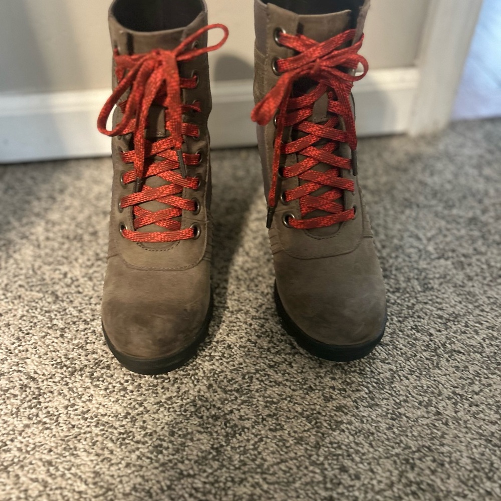 Sorel Lace Up Combat Wedge Boots